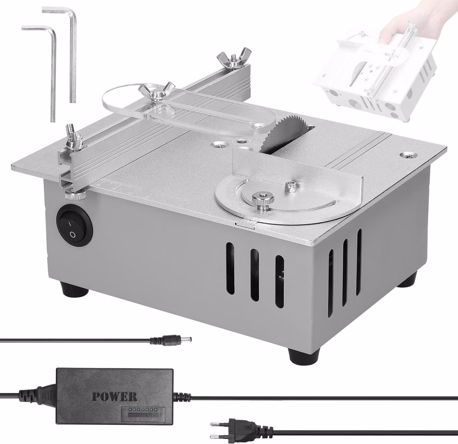 Segatrice da tavolo multifunzionale, 96 W, segatrici da tavolo elettriche, uso domestico, lama per il fai da te, regolabile in altezza, utensile da taglio, macchina per la lavorazione del legno