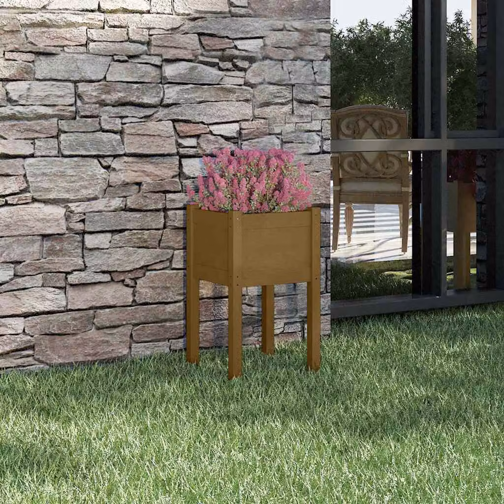 Fioriera da giardino rialzata vidaXL in legno marrone L/P/H: 40 x 40 x 70 cm
