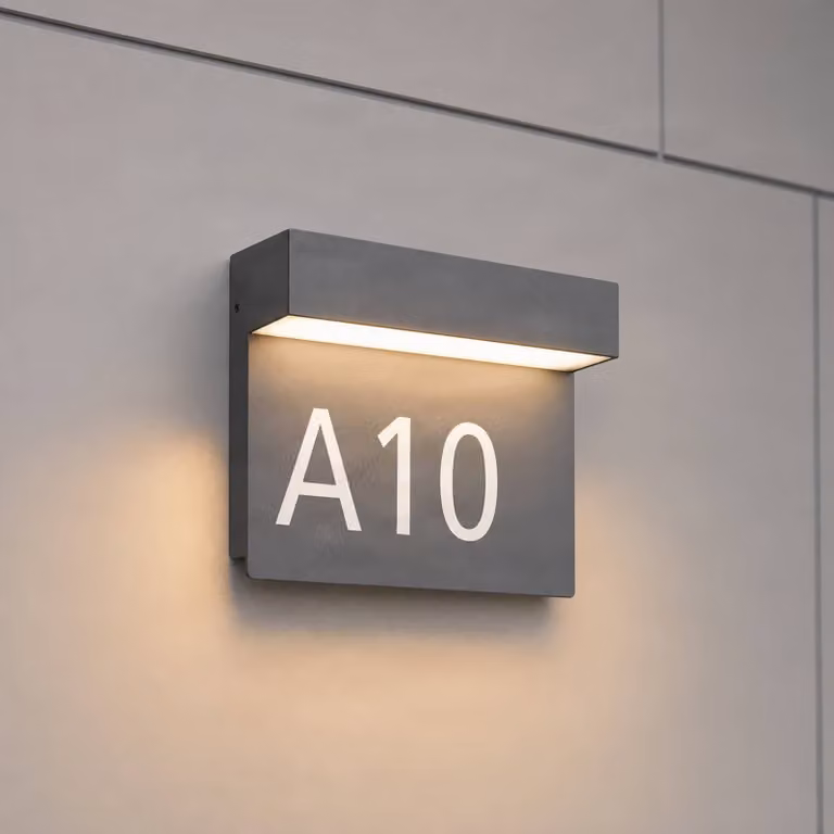 Numero civico illuminato Kalero Lucande, Nero, Metallo, Moderno, Applique da esterni
