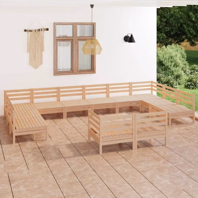 Maison Exclusive - Set Salotto da Giardino 12 pz in Legno Massello di Pino