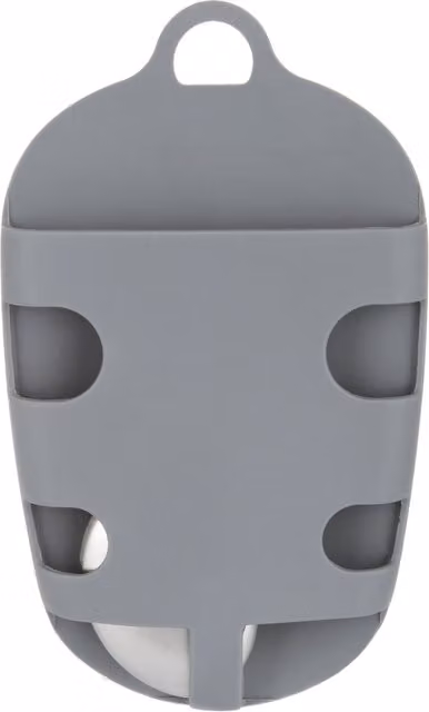 Spugna scrubber in silicone grigio con saponetta in acciaio inox Kasanova