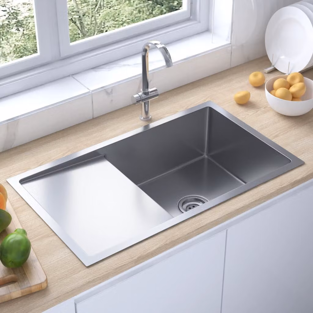 The Living Store Lavello da incasso artigianale in acciaio inox
