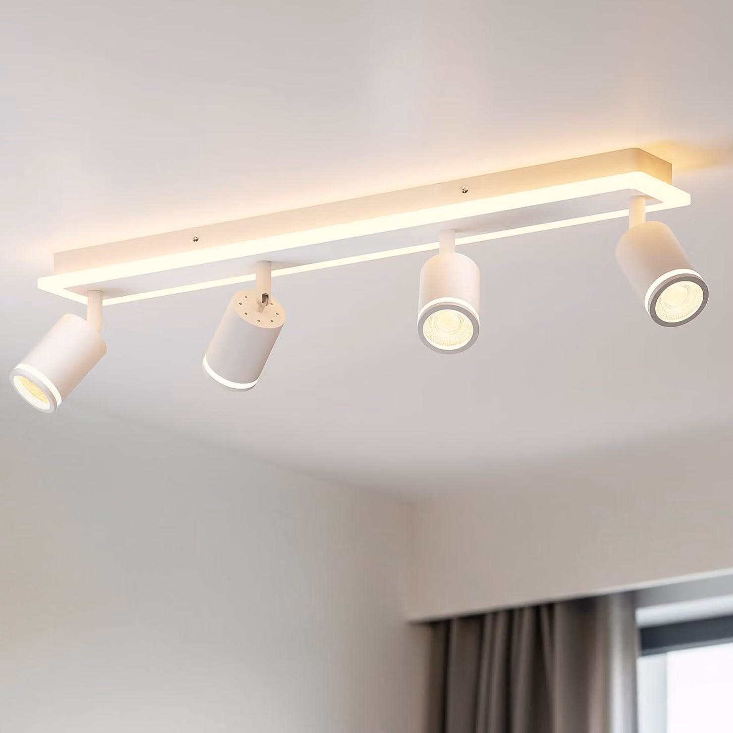 LVWIT, plafoniera a 4 luci, faretto a soffitto LED bianco, lampada da soffitto moderna, faretti per cucina, lampada da soffitto a faretti per soggiorno, senza lampadine
