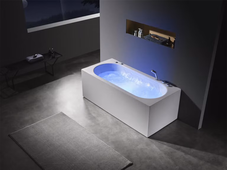 Luxus Wanne Whirlpool Sprudel Massagedüsen Badewanne Whirlwanne LED