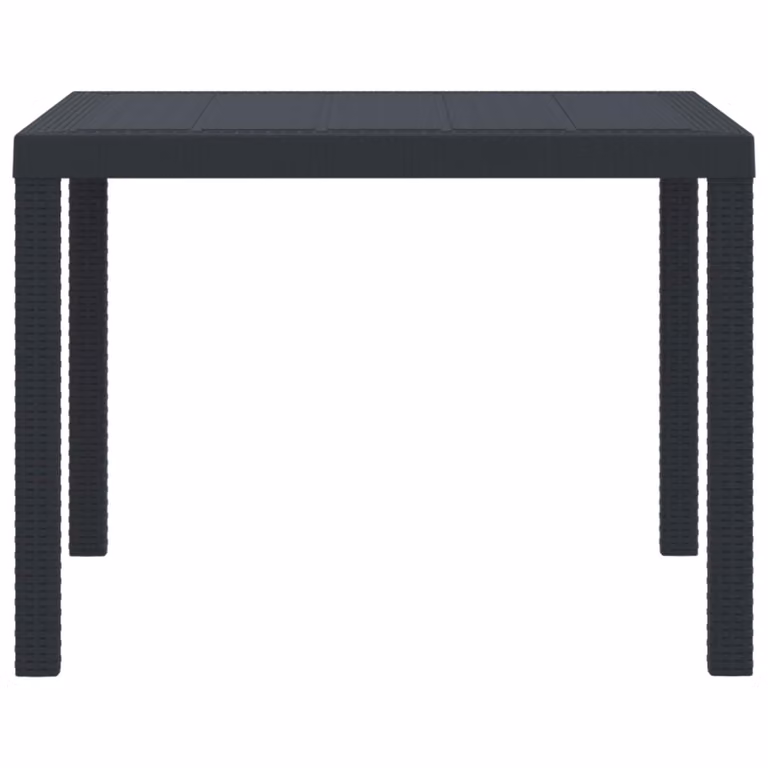 Tavolo da giardino moderno vidaXL in polyrattan color antracite L: 100 cm, P: 100 cm, H: 73 cm