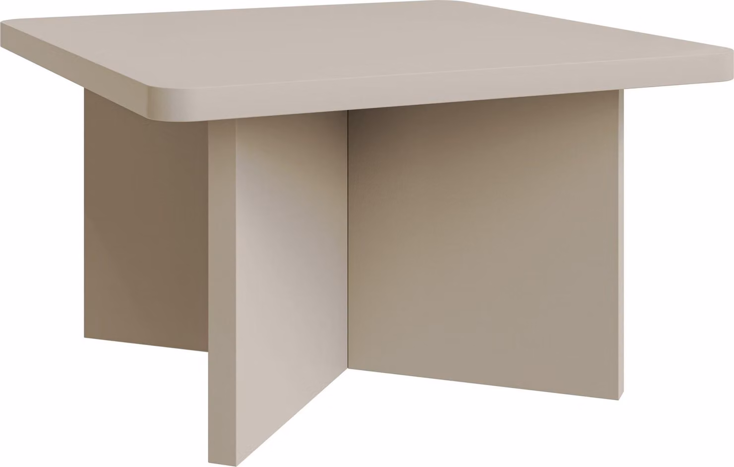 Selsey Qubeo - Tavolino da caffè 60 cm, quadrato con base a croce, grigio cashmere