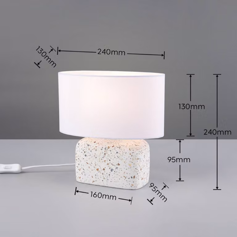 Trio Lighting Lampada da tavolo Livare, Multicolore, Soggiorno / Sala da pranzo, calcestruzzo / cemento, Lampada da tavolo