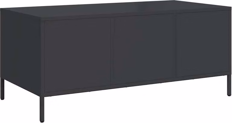 Tavolino Nero 101,5x50x43,5 cm in Acciaio Laminato a Freddo