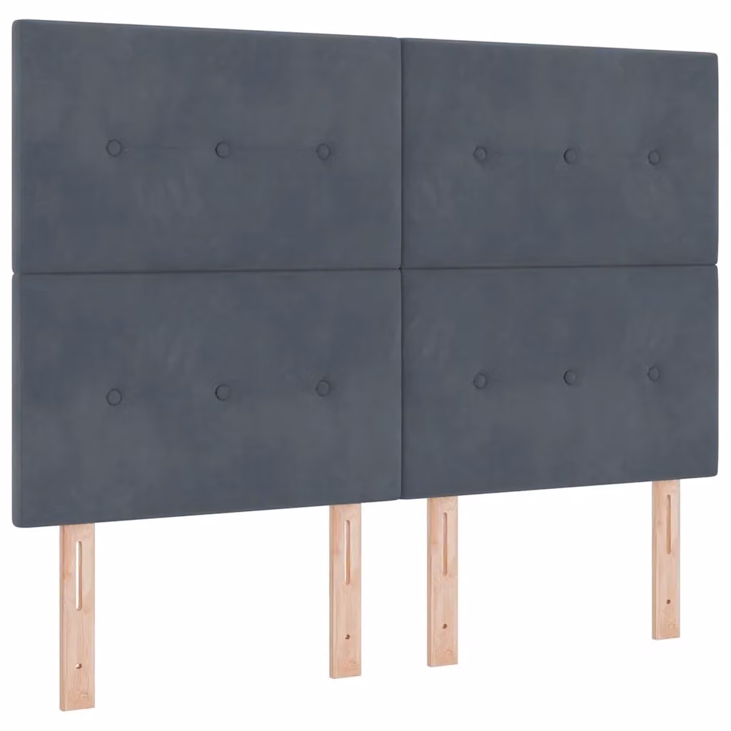 Letto a molla con illuminazione LED vidaXL in velluto grigio, L/P/H: 160 x 200 x 280 cm – 2