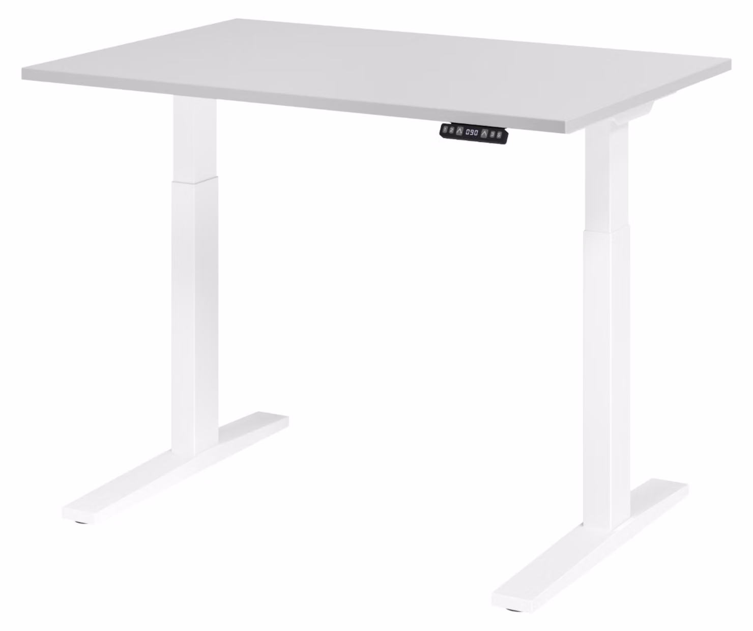 Scrivania elettrica bümö XMKA - Dimensioni: 120 x 80 cm, finitura: grigio, struttura: bianco