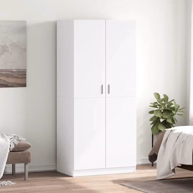 Armadio Bianco 80x52x180 cm in Legno Multistrato 800621