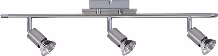 Paulmann Faretti a soffitto Georgia, 3 luci, 50W ciascuno, attacco GU10, finitura in ferro spazzolato, 230V, metallo
