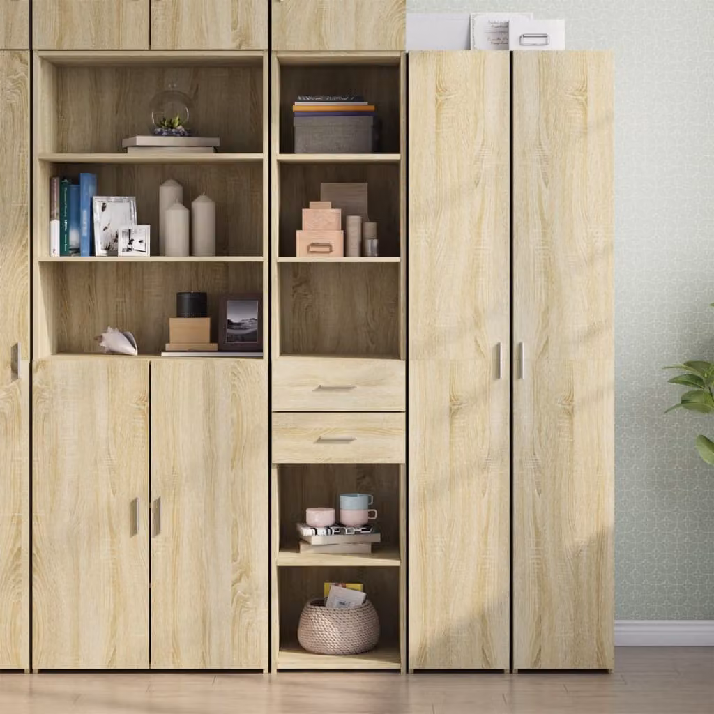 vidaXL Credenza Moderna in Legno Rovere Sonoma, Colore Marrone e Beige, L/P/H: 40 x 42,5 x 185 cm