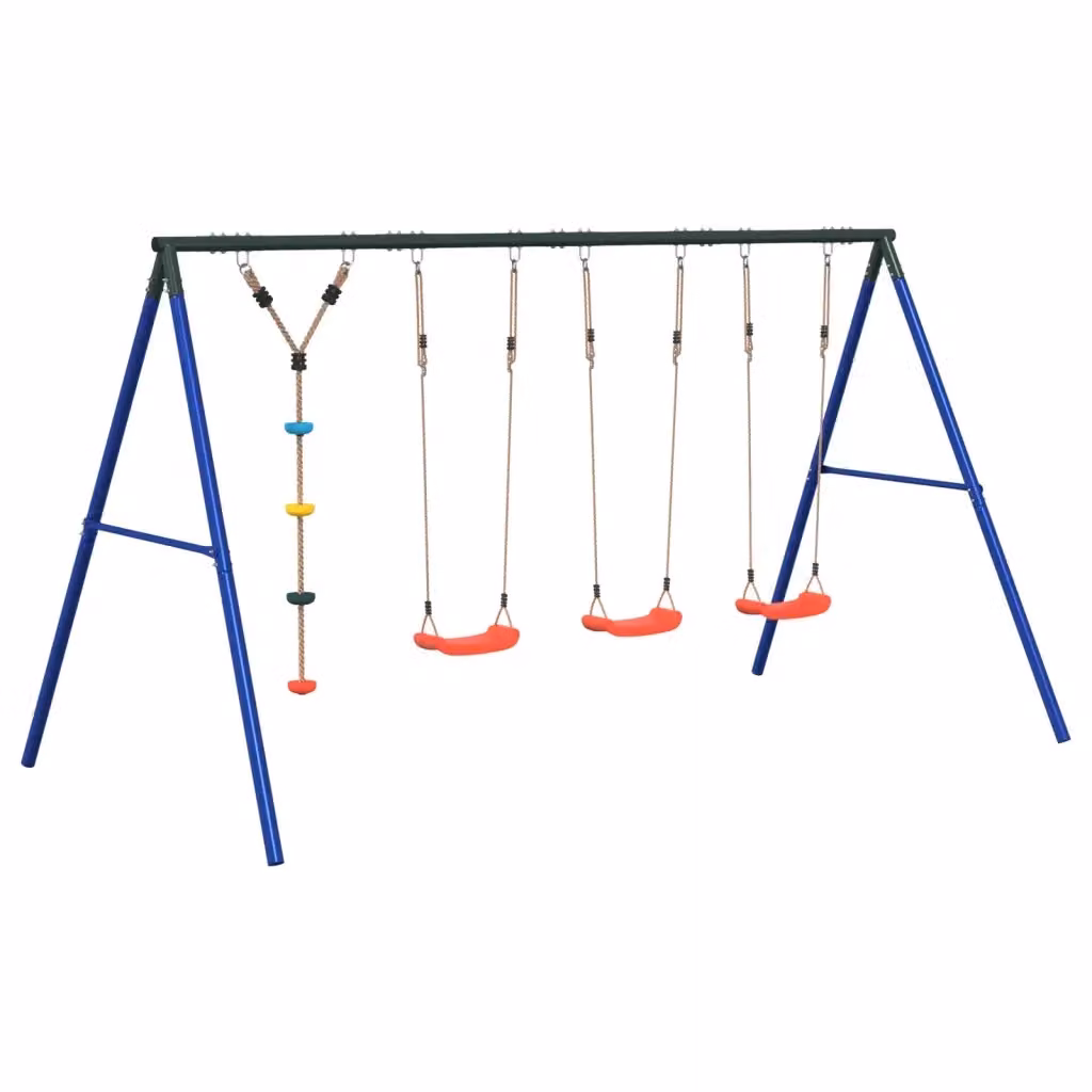 Set Gioco da Esterno con Altalene e Altalena a Disco vidaXL Multicolore H: 185 cm, L: 341 cm, P: 185 cm – 2