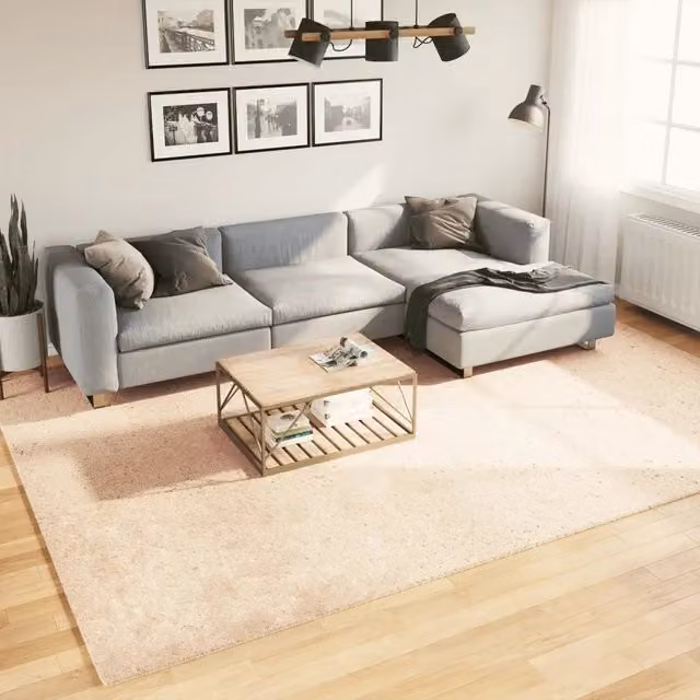 Tappeto a Pelo Corto HUARTE Morbido e Lavabile Beige 240x340 cm 375026