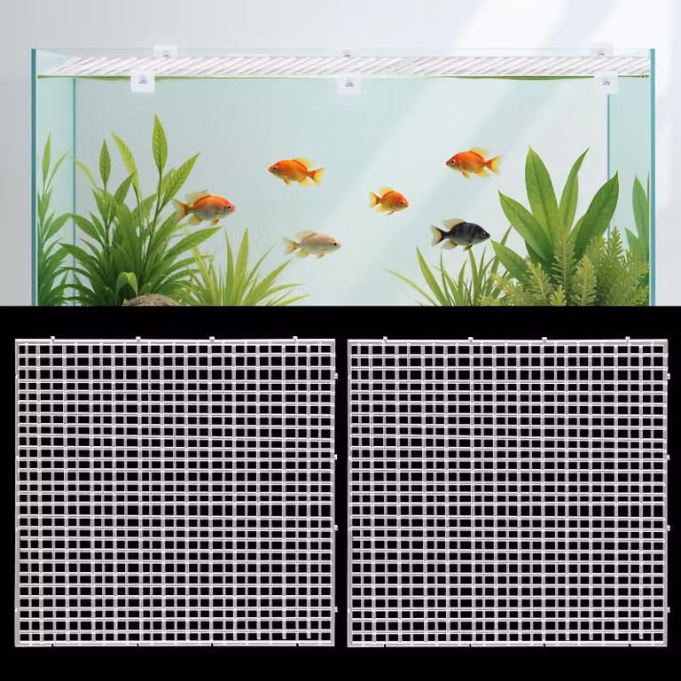 Omgoods - 4 coperture per acquario con supporti e fascette