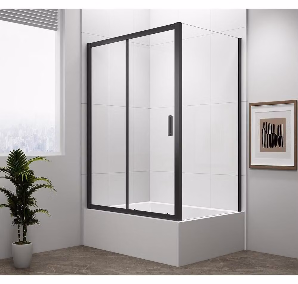 DEEP BLACK Cabina doccia rettangolare 1200x750mm variante L/R, vetro trasparente