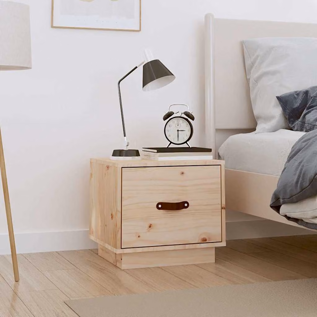 vidaXL Comodino Moderno in Legno di Pino Naturale L: 40 cm, P: 34 cm, H: 35 cm