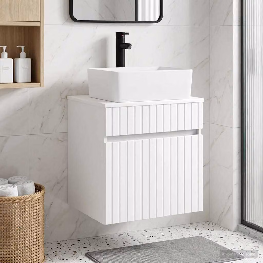 Mobile lavabo da parete moderno vidaXL Bianco L: 49 cm, P: 41 cm, H: 63 cm