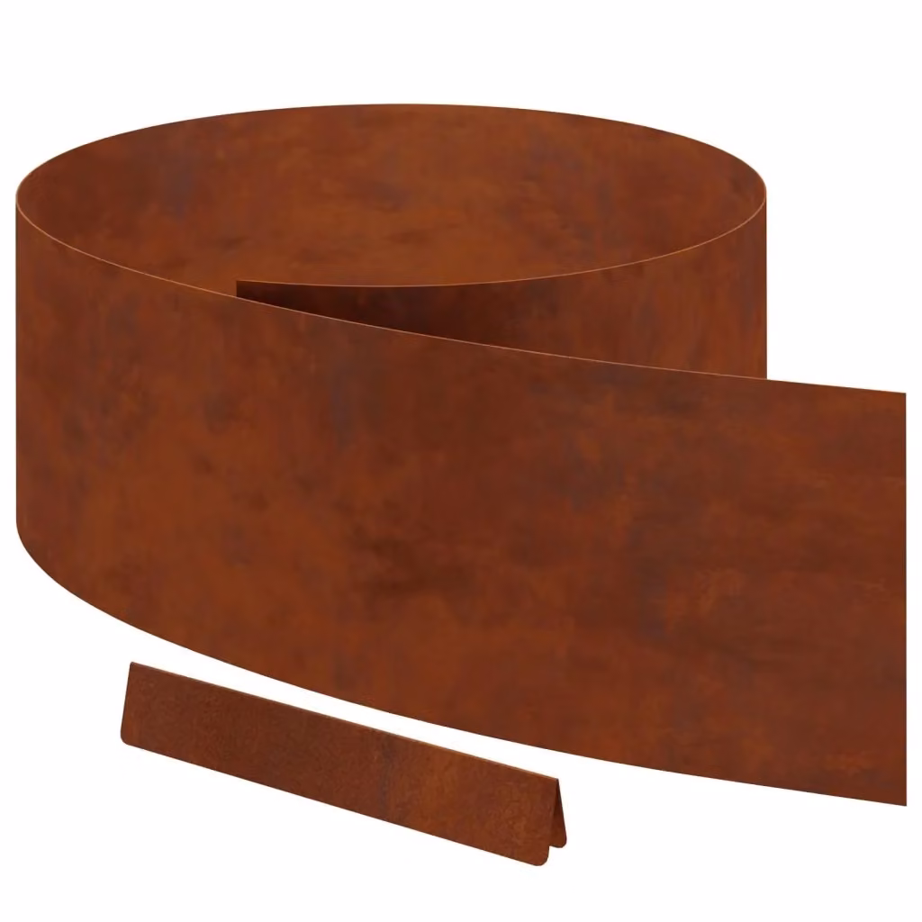 Set di 4 bordure per prato vidaXL in acciaio color ruggine – 2