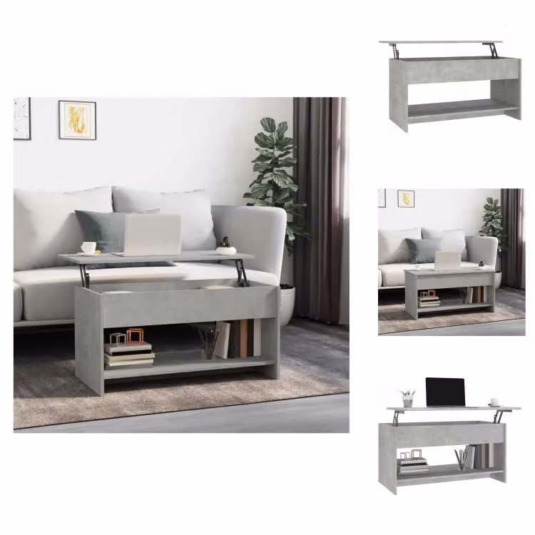 vidaXL Tavolino da caffè grigio cemento 102x50x52,5 cm materiale a base di legno - Tavolini da caffè