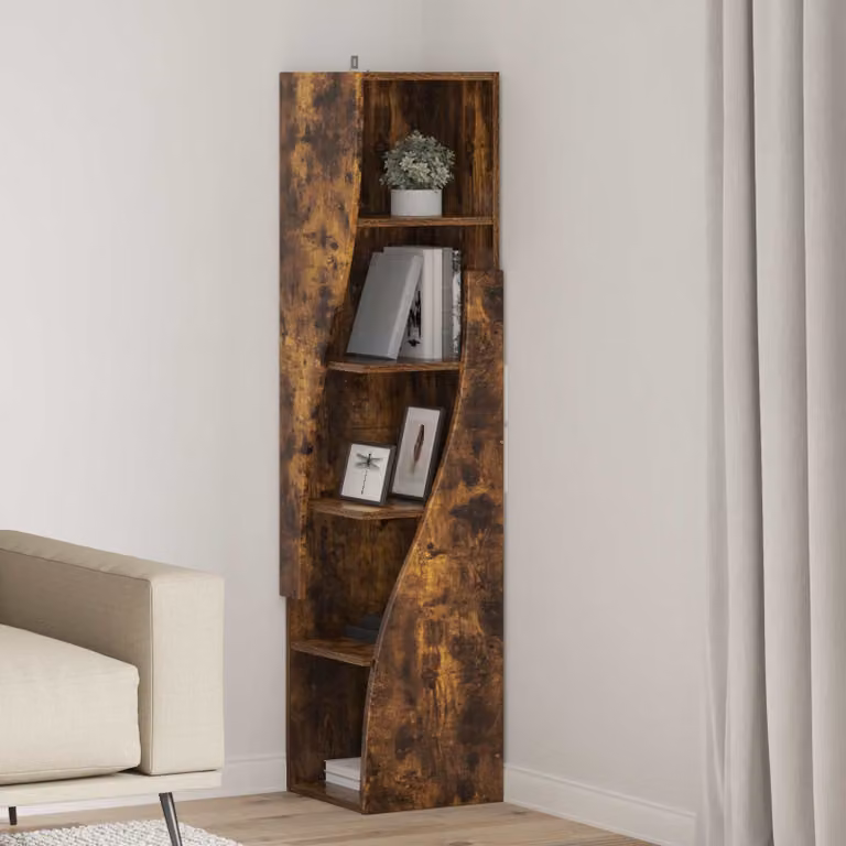 Mobile angolare moderno vidaXL in legno ingegnerizzato marrone L/P/H: 32 x 32 x 140 cm