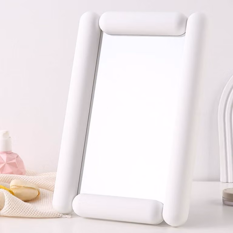 Specchio da tavolo 20x30 cm, bianco – specchio cosmetico pieghevole