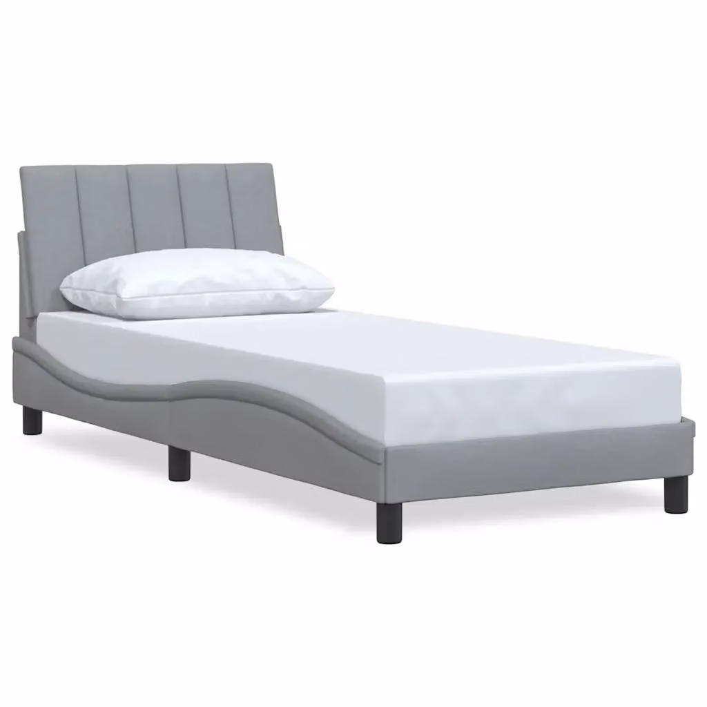 vidaXL Giroletto senza Materasso Hanko Grigio Chiaro in Tessuto 80x200 cm – 2