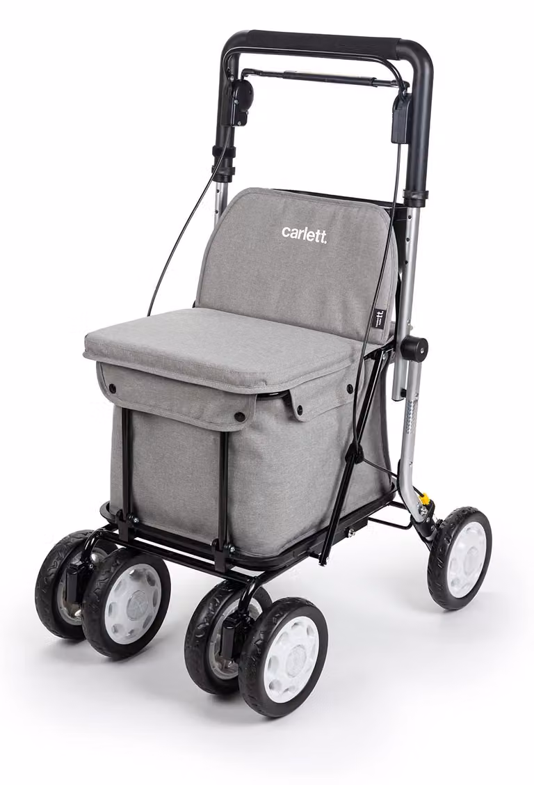 Carrello pieghevole per la spesa e deambulatore per anziani