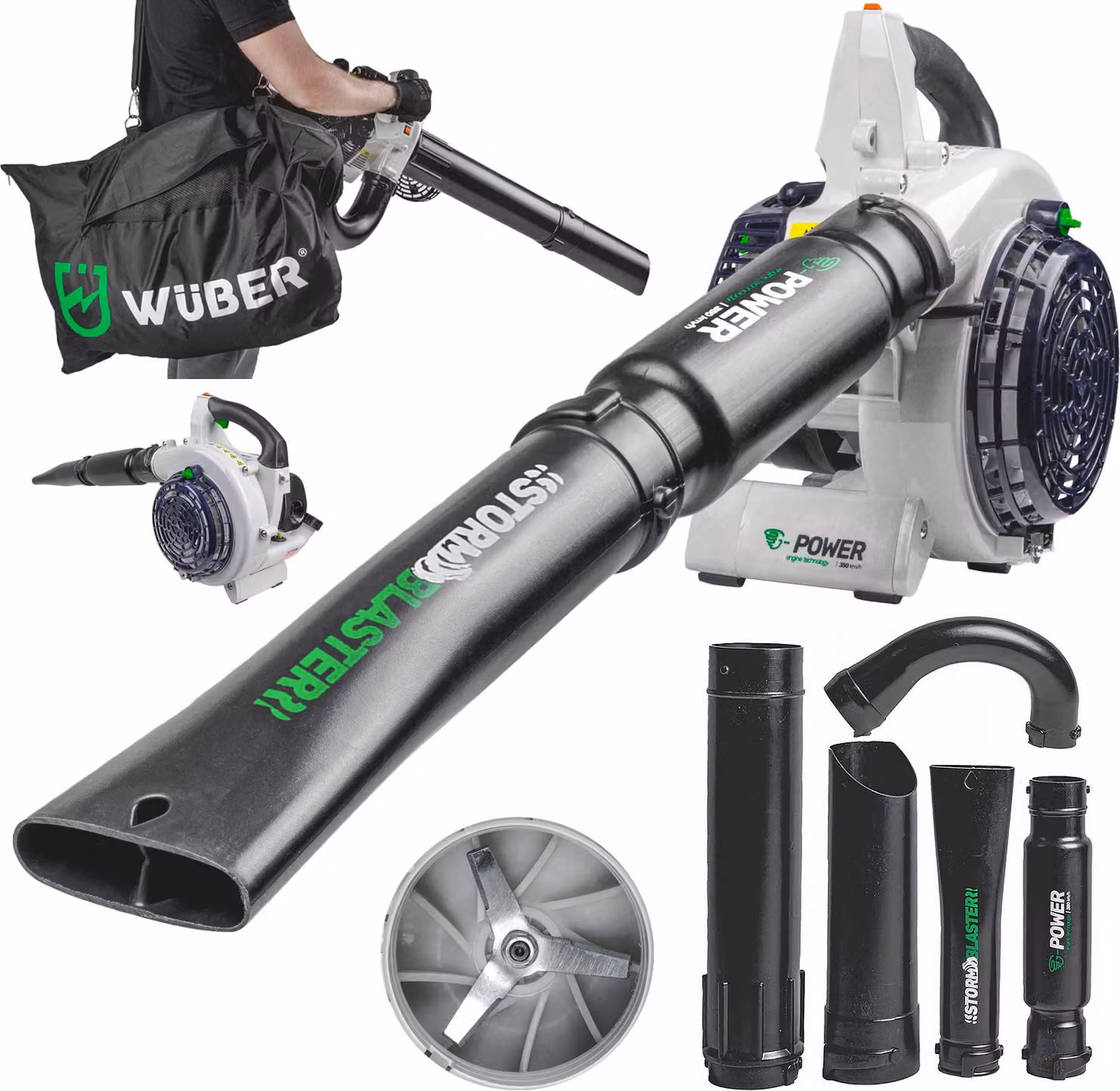 Potente spazzaneve da giardino con sacco 4in1