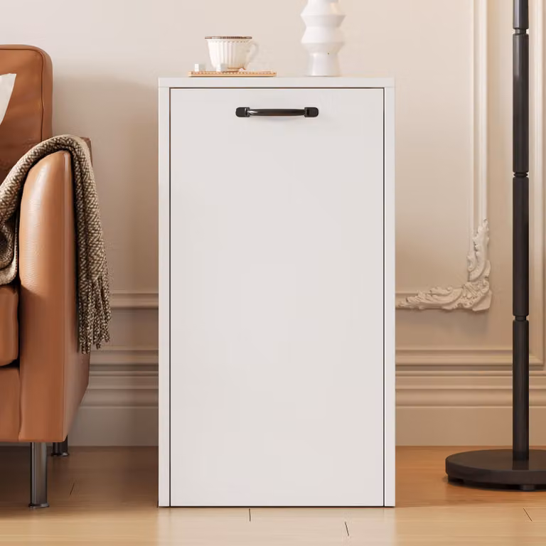Contenitore mobile con cassetto e vano aperto, archivio mobile su ruote con design estensibile, carrello mobile per raccoglitori e libri, colore bianco
