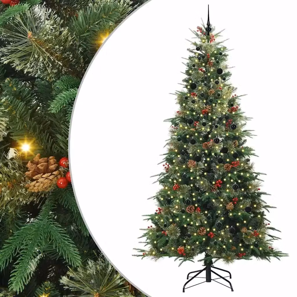 Albero di Natale artificiale verde con luci LED warm white vidaXL Altezza: 240 cm – 2