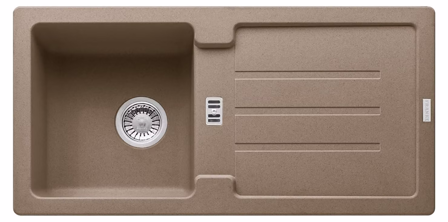 Franke STRATA STG 614 Lavello in cashmere con valvola eccentrica / Dimensioni di incasso: 840 x 415 cm / Lavello da appoggio