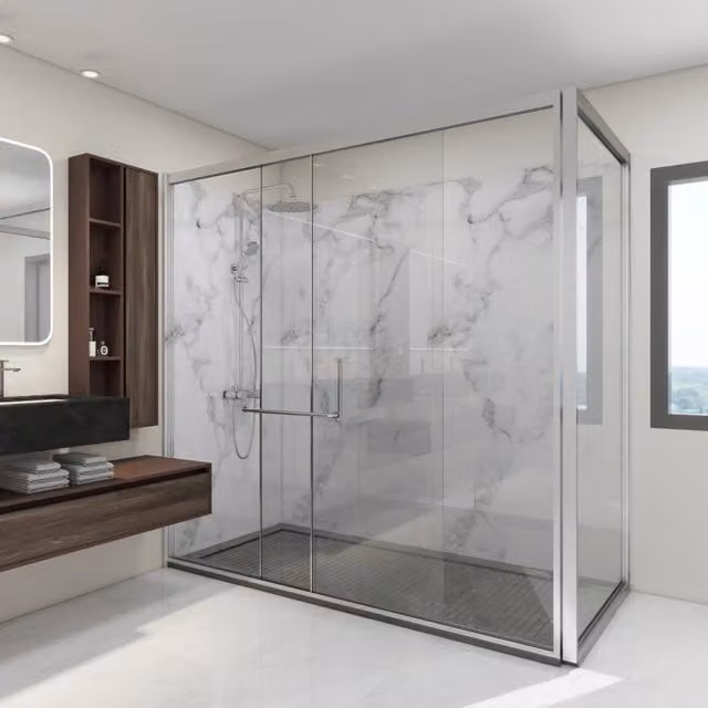 Set di 12 Pannelli Decorativi per Parete neu.haus in PVC con Effetto Marmo White Marble e Stone Look