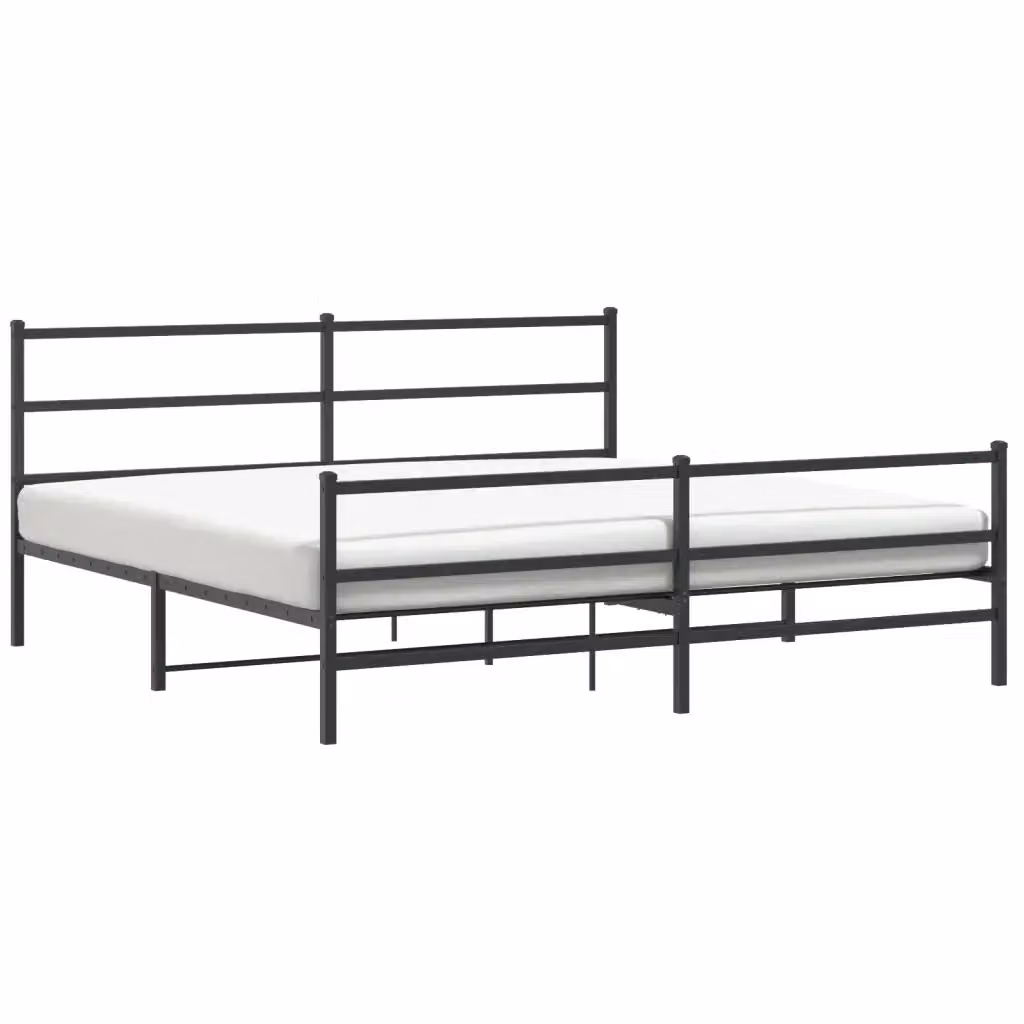 Giroletto vidaXL con testiera e pediera in metallo nero L: 187 cm, P: 219 cm, H: 90 cm – 2