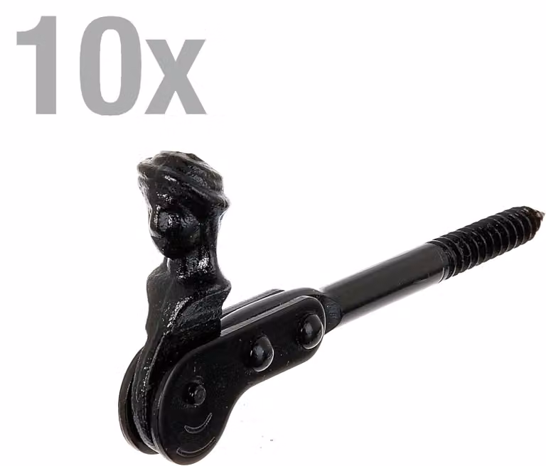 Alberts 864194 - Fermalegna per finestre, marca Schäferkopf, da avvitare o da murare, verniciato a immersione nero, 126,5 mm, confezione da 10 pezzi