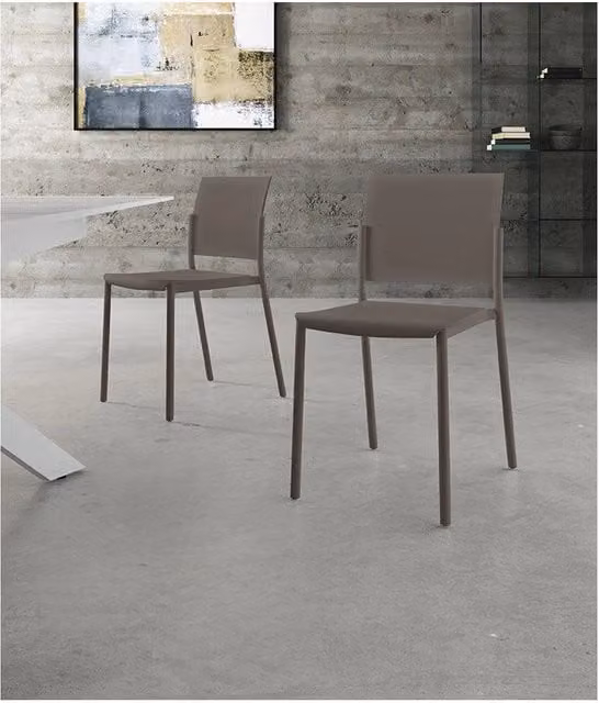 Set di 4 Sedie in polipropilene Venus 55cm X 52.5cm H 81cm Stones