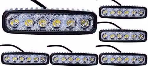 Greenmigo 6X 18W luce di lavoro auto LED luce ausiliaria di lavoro LED barra luminosa impermeabile IP67