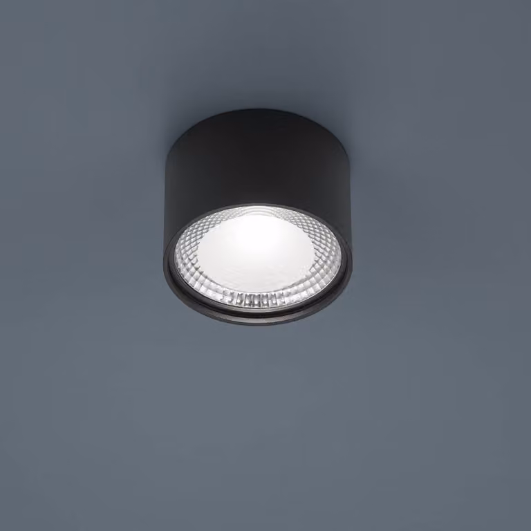 Helestra Plafoniera a LED Kari, dimmerabile, Nero, Soggiorno / Sala da pranzo, Metallo, Moderno, Plafoniera LED