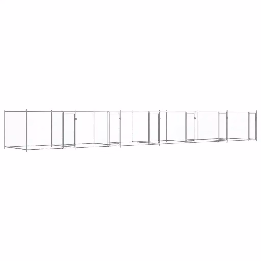 Gabbia per cani con porte Vidaxl in acciaio zincato grigia L: 2 m, P: 1,2 m, H: 1,5 m – 2