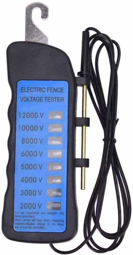 Tester per la tensione delle recinzioni elettriche, 12 KV - Resistente all'acqua e durevole - Ideale per l'agricoltura e la manutenzione delle recinzioni da giardino - Ampia gamma di applicazioni