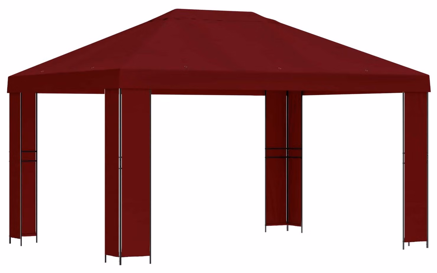 Gazebo 4 × 3 m Borgogna Poliestere e Acciaio 190 gsm