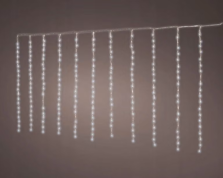 Tenda a led per balconi all'aperto bianca fredda 2x1m -220 led