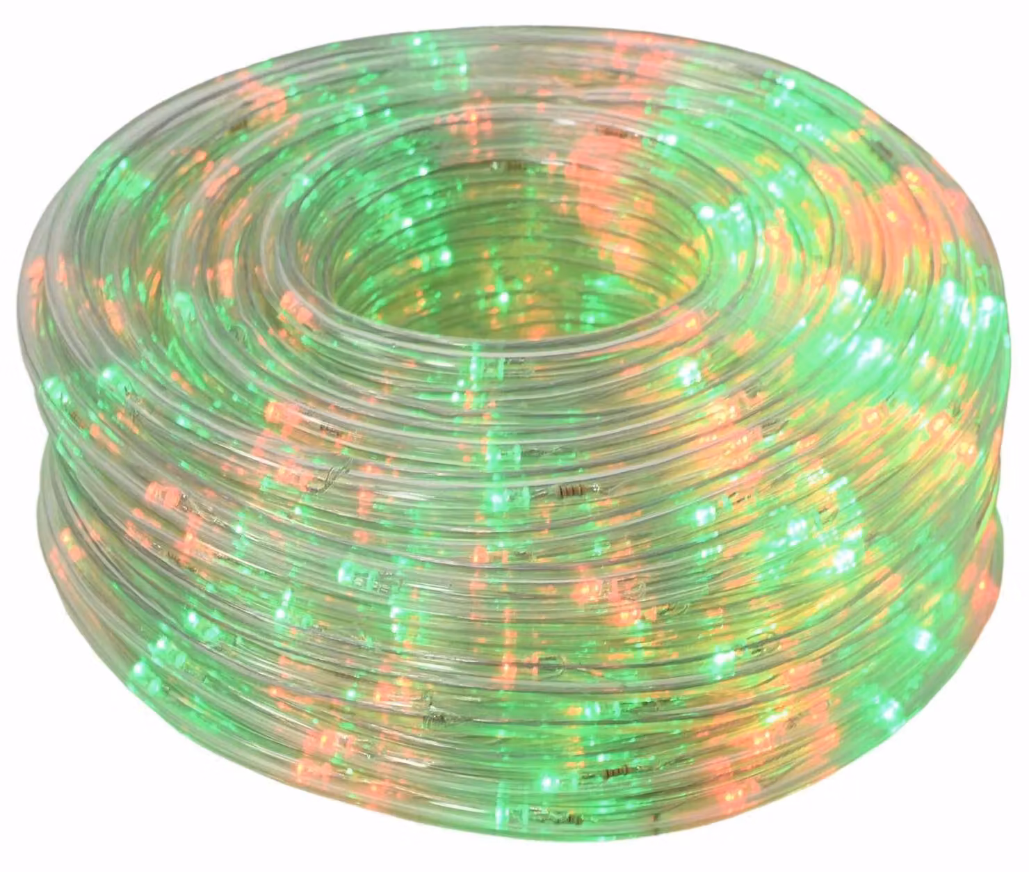 Tubo luminoso natalizio a LED, 1200 LED, rosso e verde, 50 metri