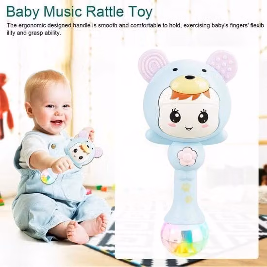 Giocattolo push along multicolore e blu con motore e funzioni sensoriali per bambini