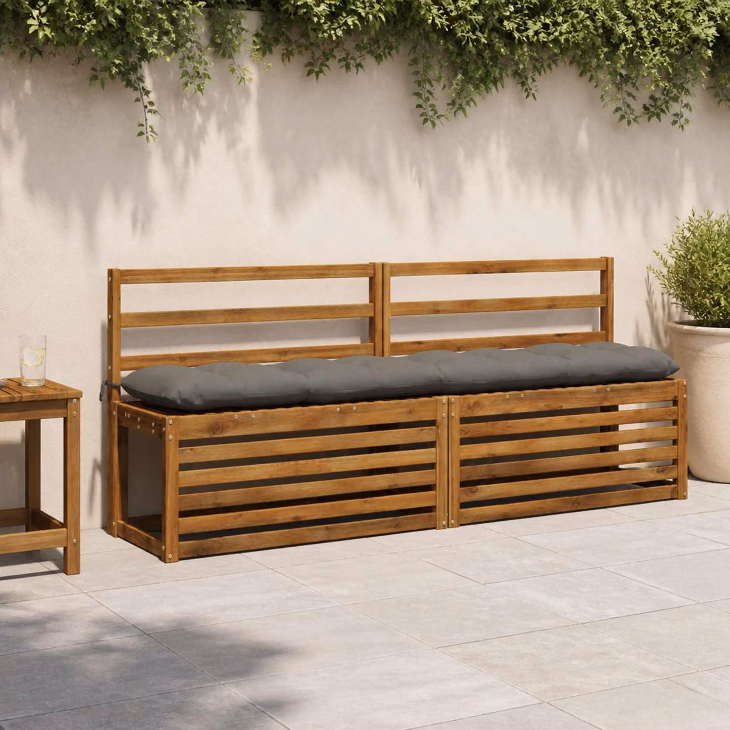 vidaXL Cuscino per panchina VIANEN 100% Poliestere Grigio