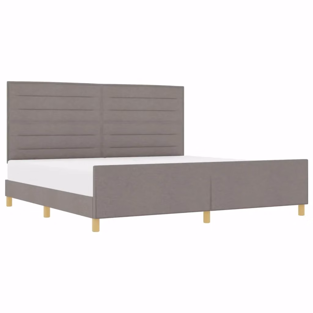 Struttura del letto con testiera Talpa vidaXL in tessuto beige o grigio, L/P/H: 200 x 200 x 128 cm – 2