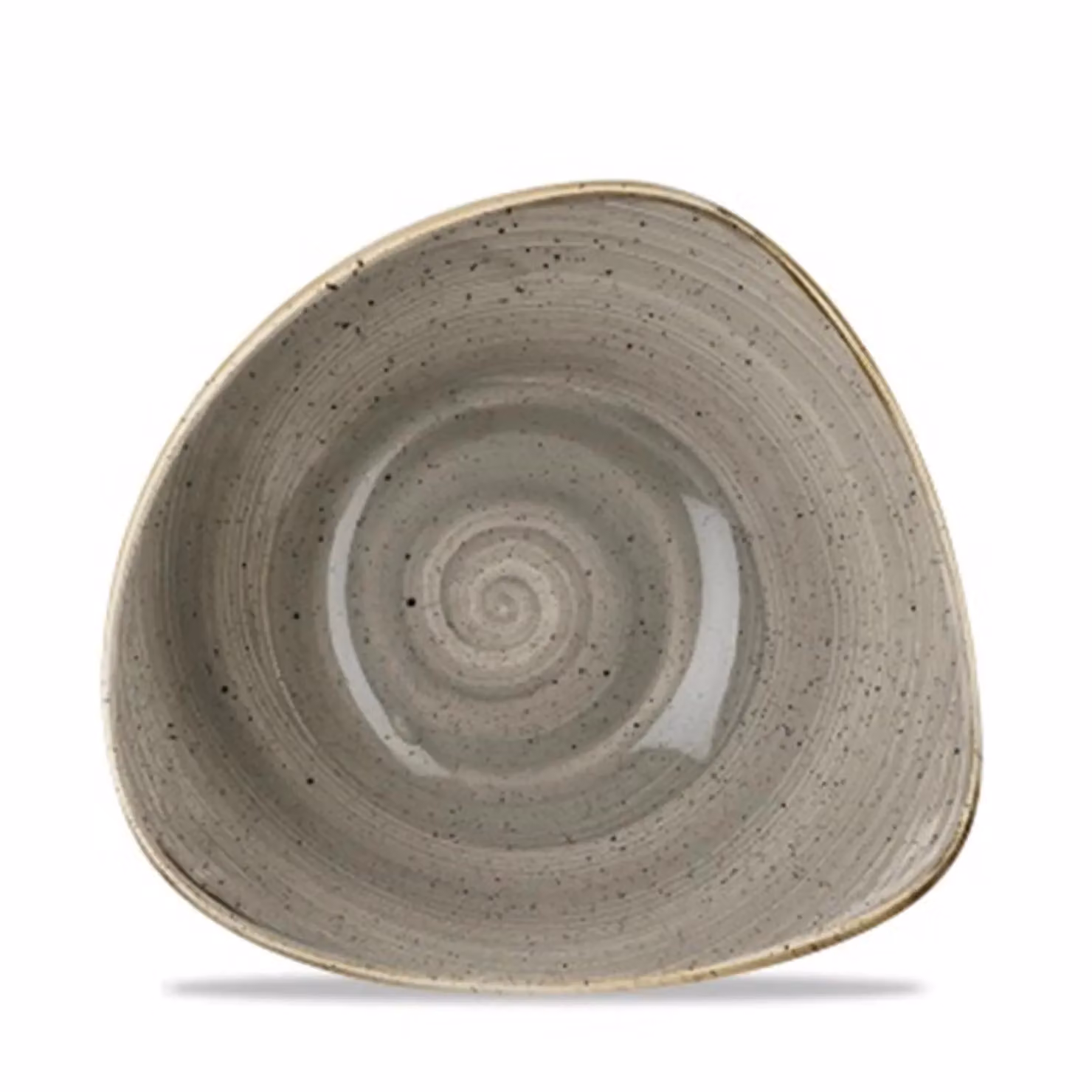 Piatto fondo triangolare in porcellana grigio stone, diam. 15cm, 12 pezzi