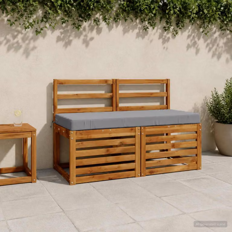 Cuscino per panchina vidaXL SOEST rettangolare in poliestere grigio con rivestimento rimovibile e resistenza ai raggi UV
