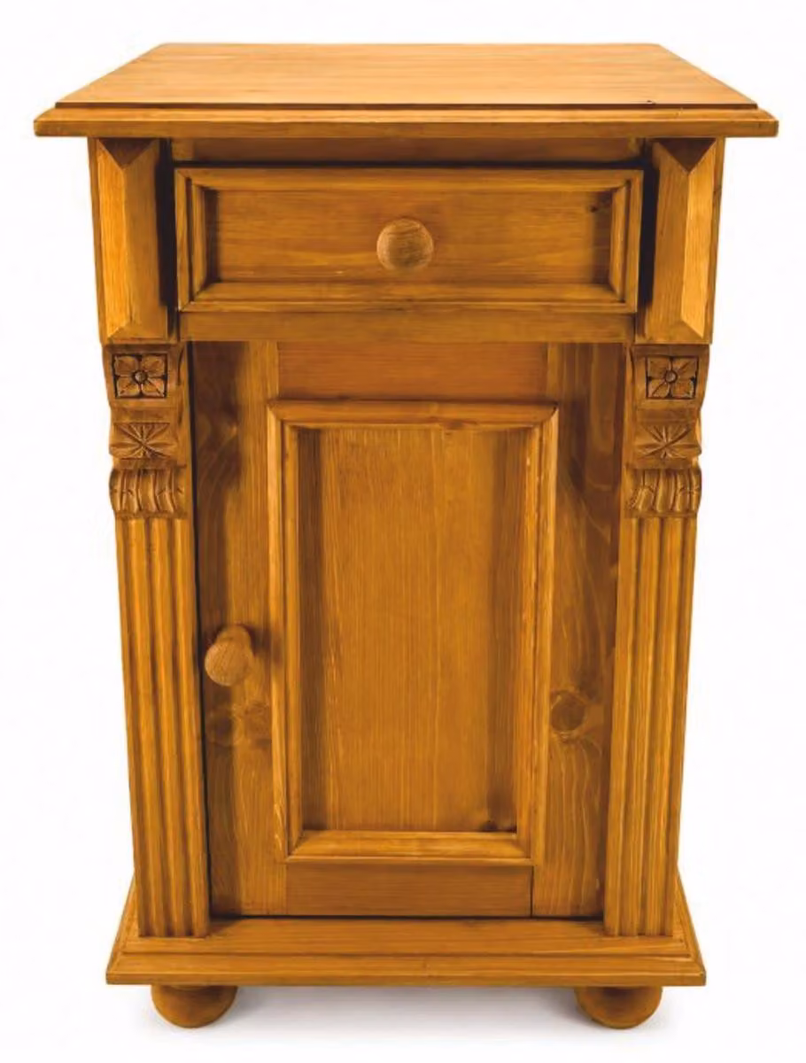 Comodino in legno massello in stile rustico, marca Casa Padrino, colore marrone, altezza 72 cm. Tavolino da notte in stile rustico. Mobili in stile rustico. Mobili per la camera da letto